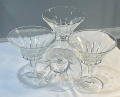 4 Sorrento Champagne Fidenza Vetraria Italy Vintage Italian set of 4 Clear