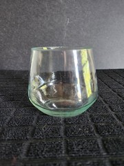 Vintage Clear Whisky or Stemless Wine Glass • 3″ Tall