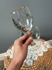 Set 3 Spode Christmas Tree Stemmed Wine Glasses Gold Rim Holiday – Pristine
