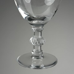 Set Of 6 Lalique France Crystal Saint Hubert Bordeaux Wine Glasses 5 1/4″ (Read)