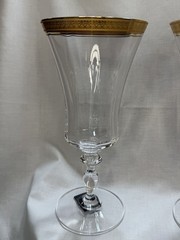 Pair of Mikasa Palatial water goblets with gold trim