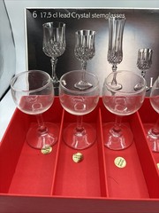 Set Of 6 Vintage Cristal D’Argues Longchamp Crystal Glasses No. 3 RARE