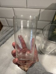 Vintage Set Of 4 Wells Hand Blown Etched Sunset Palm Collection HiBall Glasses