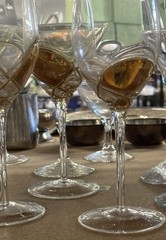 Fostoria Galleria Crystal Wine Glass — Gold And Gold Strands