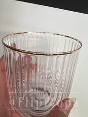 Art Deco-Style Florence Opulent Pink Gradient Gold Rim Lowball Drinking Glass