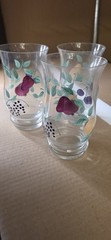 Princess House Orchard Medley Hand Painted Fruit Drinking Glasses Set of 3