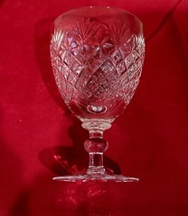 Webb Corbett Warwick Clear Crystal Wine Or Water Goblet Glasses Ball Stem Set 4