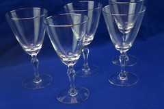 Fostoria Engagement Platinum (5) Water Goblets, 7″
