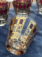 VINTAGE 22 KARAT GOLD 8 CULVAR GLASSES Moorish design