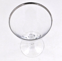 Fostoria Wedding Ring Claret Water Wine Glass Goblet Platinum Vintage USA