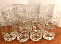 Libbey Small Coin Dot Pattern Optic 16 Oz Tumbler (Set Of 6 & 4 Juice )