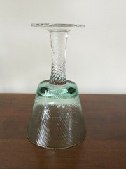 4 Present Tense TANGO Blown Glass Green Swirl 7 ¼” Water Goblets: MINT