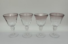 Set Of 4 Vintage Artland Iris Amethyst Water Goblets 7.5” – 2 Sets Available EUC