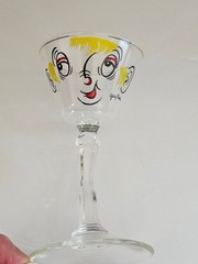 Gay Fad Tipsy Cocktail Glass 6″ mid century slanted liqueur schnapps