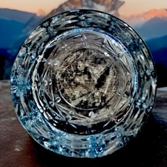 Crystal Cut Old Fashioned Whiskey Glass Diamond Fan Pattern Tumbler