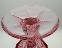 Vintage Noritake Perspective Pink Water Goblets Set of 4 Japan Pressed Glass
