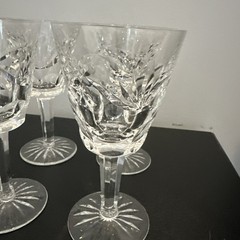 Waterford Crystal Ashling Wine Goblet Glasses 5 7/8″ tall Set Of 4
