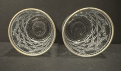 Antique/VTG Gilded-Rim Pressed Rocks/Double Old-Fashioned Glasses Set of Two (2)