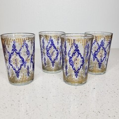 Vintage Mid Century Modern Moroccan Boho Juice Glasses Set Of 4