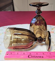[RETIRED] 2 LIBBEY Duratuff *GIBRALTAR MOCHA* 7″ BROWN Iced Tea GOBLETS 2007-09