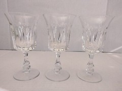 3pc Gorham De Medici Crystal Wine Glasses 6″
