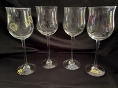 Lenox Floral Spirit Etched/Hand-painted 8-7/8″ Tulip Wine Glasses (4)