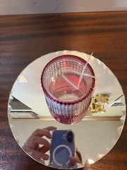 Ruby Red Cut To Clear Lead Crystal Juice Glass (Possibly Val St. Lambert)