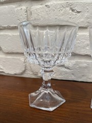 Vintage Fosteria Heritage Crystal Champagne Sherbert Clear Glasses 5″ Set of 2