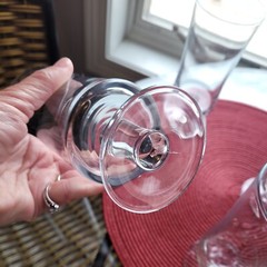 DRINKING GLASSES STEMMED SET/5 CLEAR GLASS 7″ X 3″ MODERN