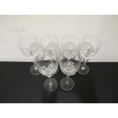Set (6) Rosenthal Studio Linie Iris Frosted Stem Crystal White Wine Glasses