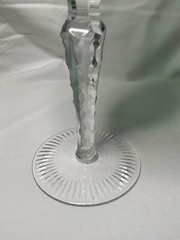 Ajka Marsala Emerald Green Cut to Clear Crystal Fluted Champagne Made in Hungray