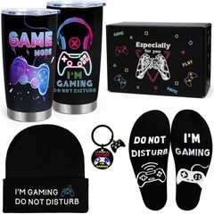 Gamer Gift Set Includes Wine Tumbler Knit Hat Socks Keychain Gift Box for Teens