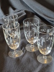4 Princess House Heritage 6″ Stem Iced Tea/Water Glass Goblet