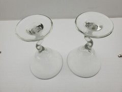 Libbey Bent Z Stem Clear Martini Glasses Set Of 2