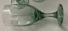 Set of 4 Libbey Green Water Tea Juice Glass Goblets Orchard Fruit 6 1/4” 8 OZ