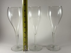 Hand blown Baccarat Style champagne flutes Set Of 3