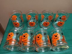 Anchor Hocking Vintage 1990, Eight, Halloween Glasses 12oz Tumblers Pumpkins