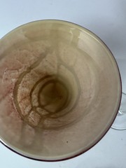Hand Blown Goblets Stemware Stone Look Vintage Rare Earthtones Rustic Elegance