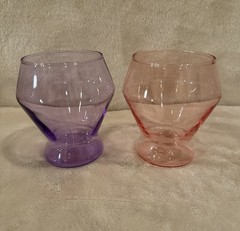 Yield Design Millenium Collection Stemless Wine Glass Lot of 2 Lilac Pink EUC