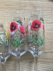 Lot of 8 Portmeirion Botanic Garden 10.25 Inch Flutes NOS Free Shipping