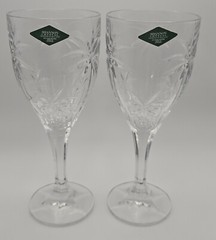 Set of 2 Shannon Godinger South Beach Palm Tree Wine Goblets / 24% Lead crystal