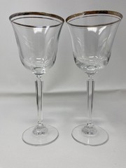 Mikasa Wheaton Gold Trim Water/Wine Goblets, 8.25″, Set of 2 Elegant Luxury