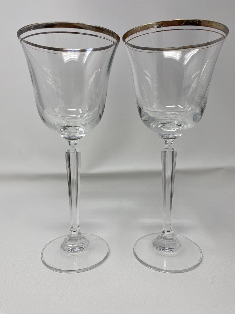 Mikasa Wheaton Gold Trim Water/Wine Goblets, 8.25″, Set of 2 Elegant Luxury