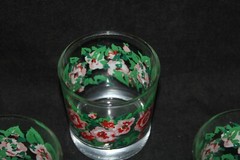 SET OF 4 VINTAGE LIBBY HAND PAINTED FLORAL ROSE JUICE GLASSES PIONEER WOMAN