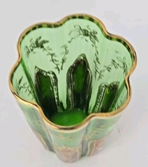 19th Century Bohemian Moser Style Juice Glass Gold Enamel Decor 3 3/4″ #2