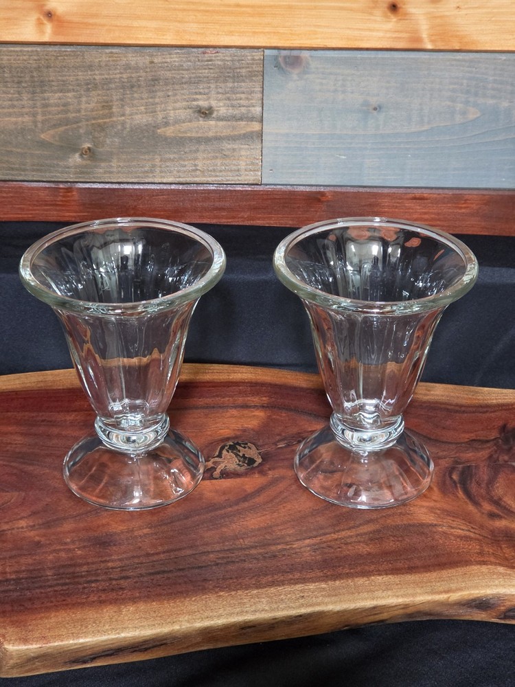 (2) Libbey 5115 Tulip Sudae 6.5oz. Glasses Vintage 1980’s L Stamped Bottom