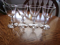 Liquor Cocktail Georgian Wine Blown Crystal Knob Stem 4 Oz – Set of 4