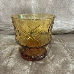 Vtg Libbey Amber Country Garden Daisy Old Fashion 3.5” Glasses set of 3