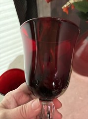 Vintage Cranberry Glass Goblets Set Of 2 Perfect Condition:)