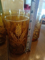 Libby Amber «Wheat and Ribbon» Tumbler. Set Of 7.